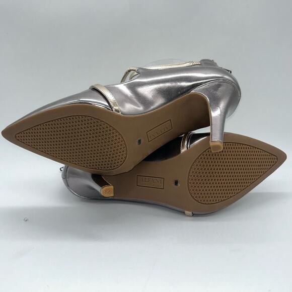 Alfani‎ Step N Flex Heels Womens 10M Dark Pewter Gold Straps Siennahp Pumps NEW - Picture 10 of 15